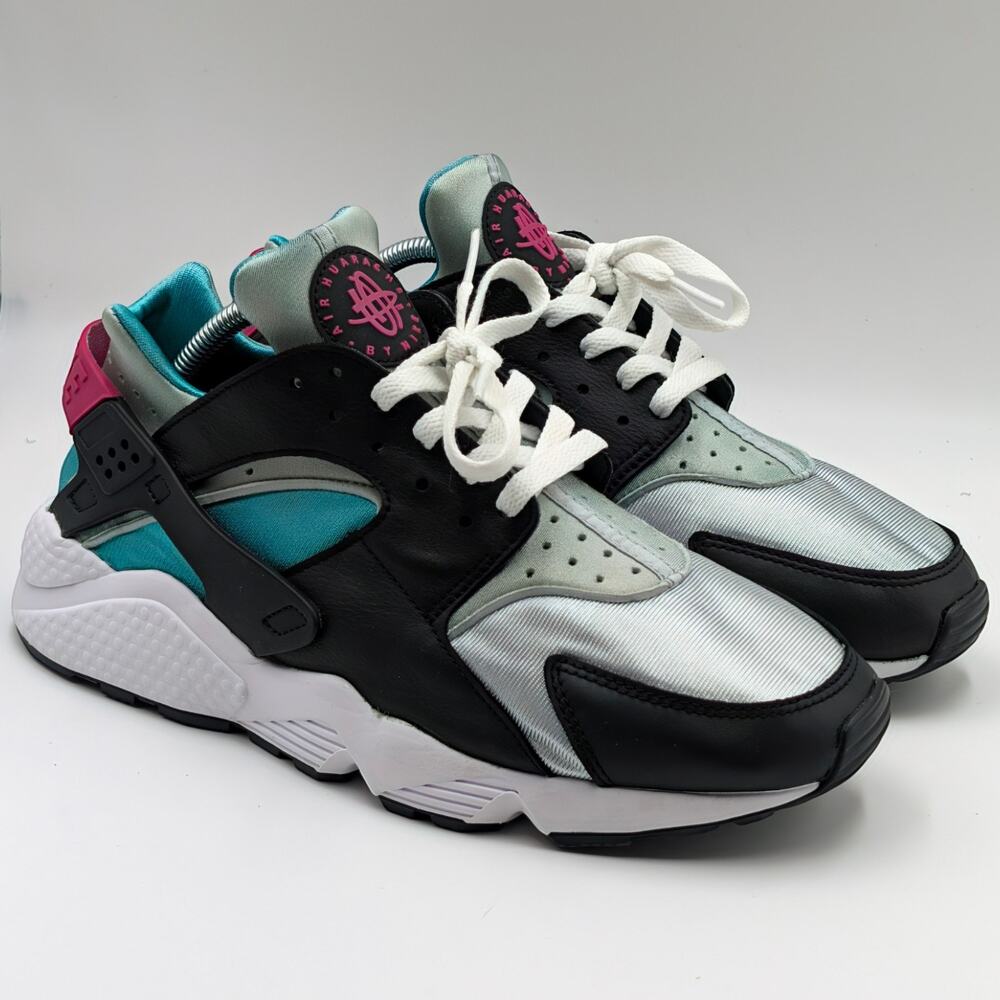 Nike Air Huarache South Beach Black EmeraldPink Mens 10.5 (UK 9.5) Sneakers